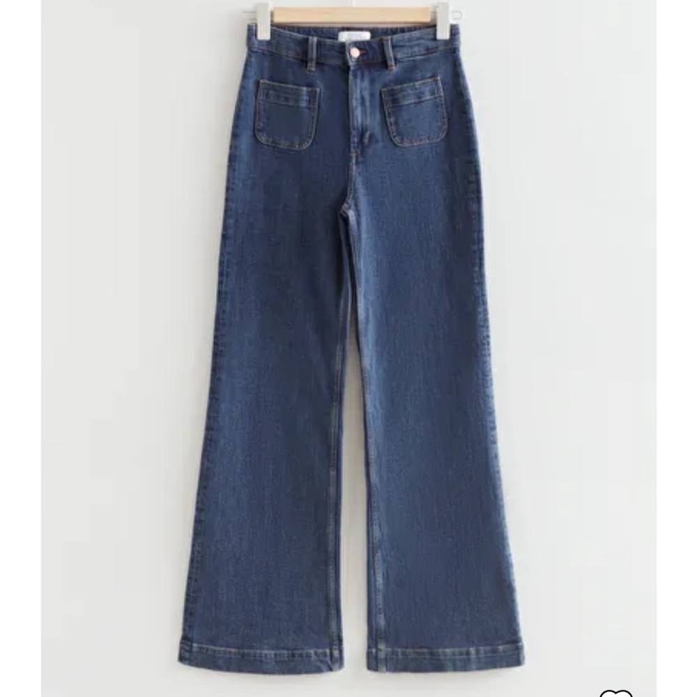 & other stories Black flared high waisted jeans.